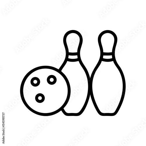 Icon of a bowling ball and pins representing the sport