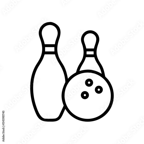 Icon of a bowling ball and pins representing the sport