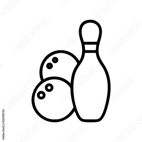 Icon of a bowling ball and pins representing the sport