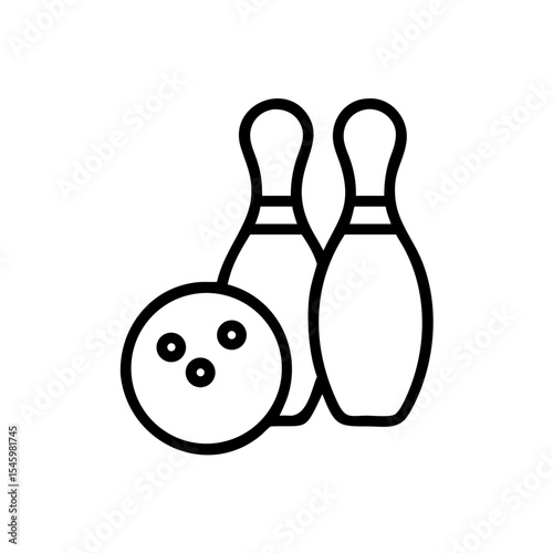 Icon of a bowling ball and pins representing the sport