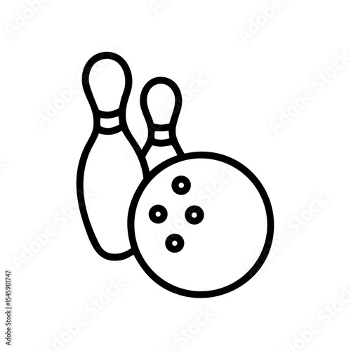 Icon of a bowling ball and pins representing the sport