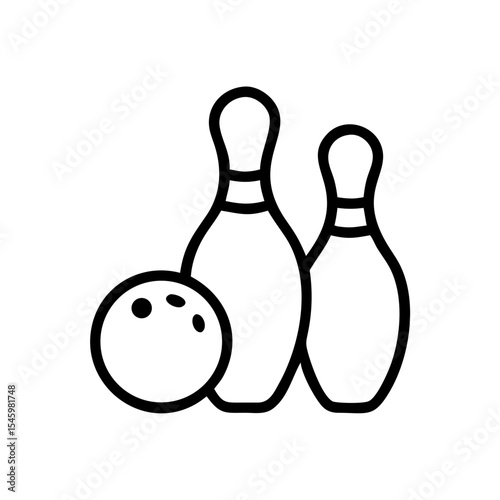 Icon of a bowling ball and pins representing the sport