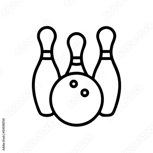 Icon of a bowling ball and pins representing the sport