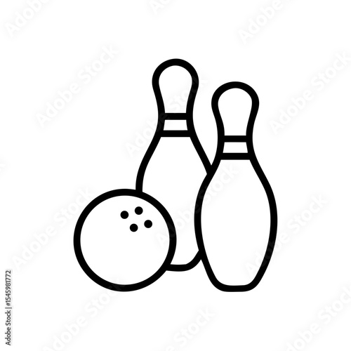 Icon of a bowling ball and pins representing the sport