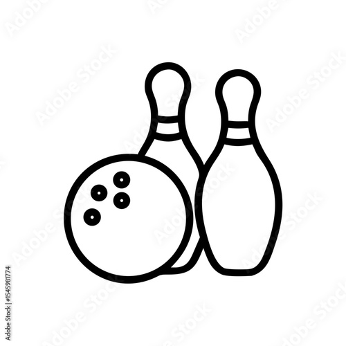 Icon of a bowling ball and pins representing the sport