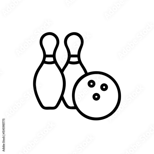 Icon of a bowling ball and pins representing the sport