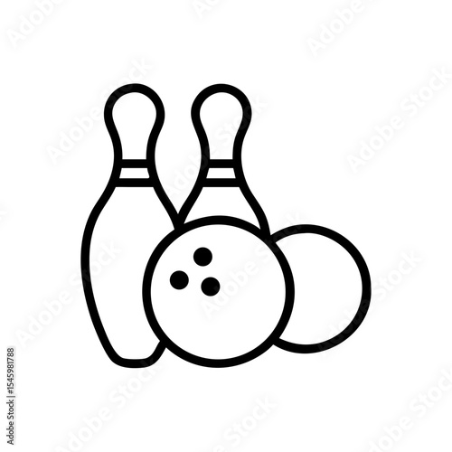 Icon of a bowling ball and pins representing the sport