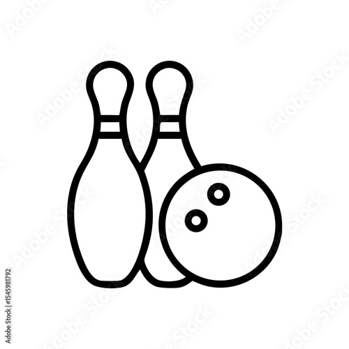 Icon of a bowling ball and pins representing the sport