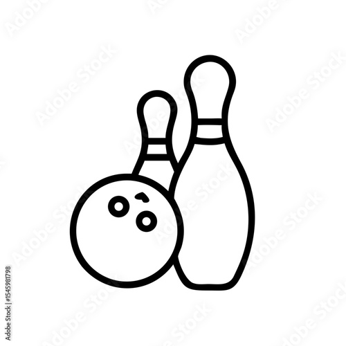 Icon of a bowling ball and pins representing the sport