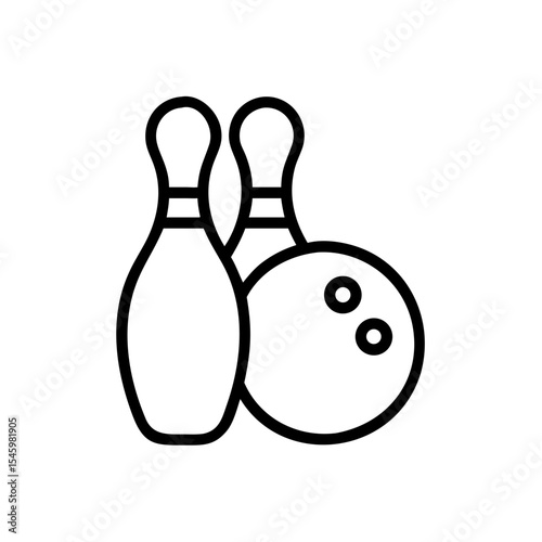 Icon of a bowling ball and pins representing the sport