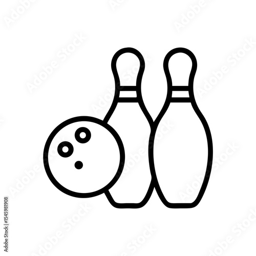 Icon of a bowling ball and pins representing the sport