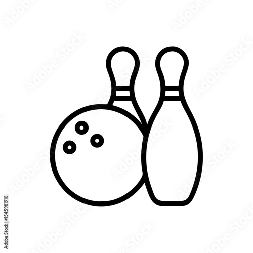 Icon of a bowling ball and pins representing the sport
