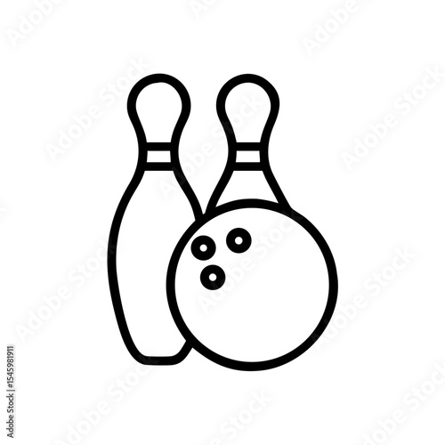 Icon of a bowling ball and pins representing the sport