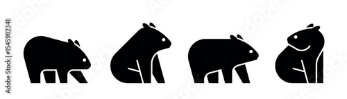 Set of Wombat logo. Icon design. Template elements
