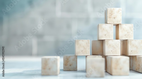  cubes stacked into a step structure