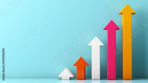 Arrows of different lengths forming an upward curve