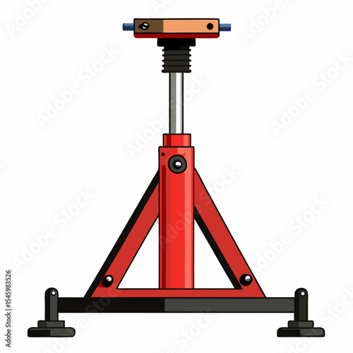 Detailed illustration of a mechanical jack stand for automotive repair