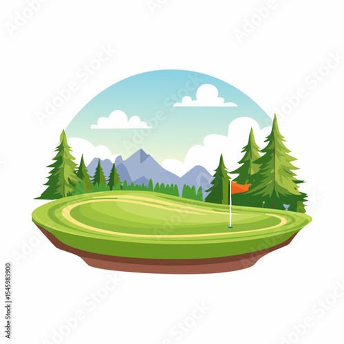 landscape of a golf field , abstract vector illustration