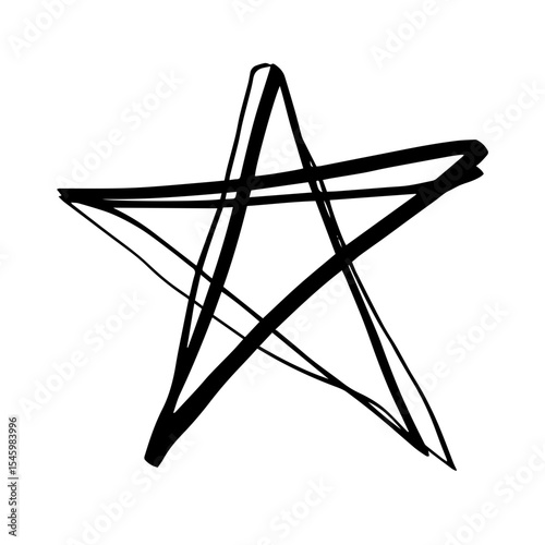 Star Doodle Sketch Scribble Element for Scrapbook, Journal, and Handdrawn Decoration