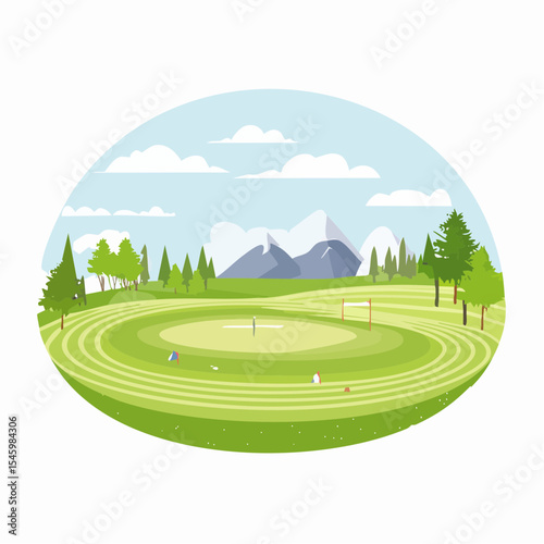 landscape of a golf field , abstract vector illustration