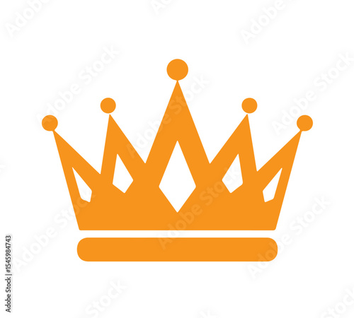 A simple orange crown icon symbolizing royalty, success, or premium quality. Its plain white background makes it versatile for branding, web design, app icons, awards, or celebratory graphics.