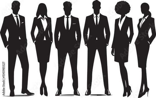 Illustration of six professors in a group setting academic professionals diverse group of educators