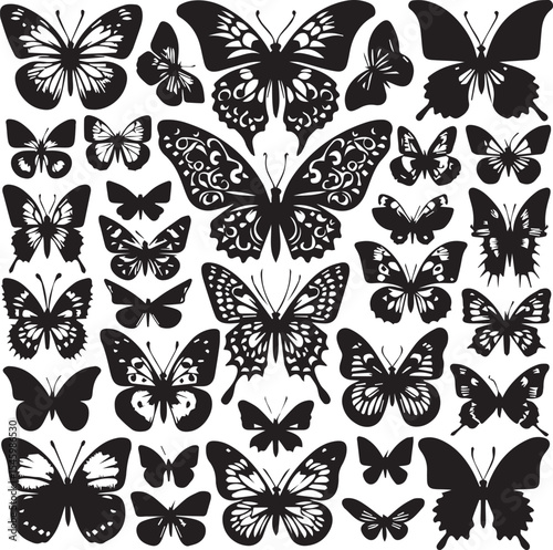 Elegant silhouette of a butterfly a high resolution vector graphic design