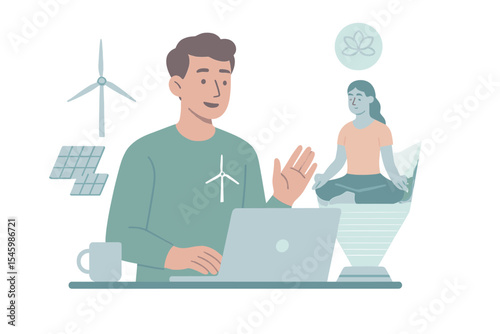 Engaging in sustainable practices while working on renewable energy projects at home