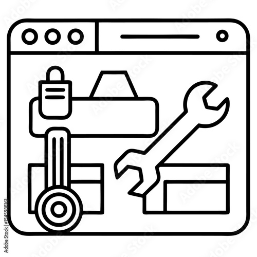 Simple web page design with tools and interface elements