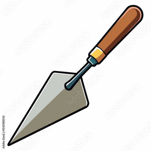 Vector illustration of a masonry trowel with handle