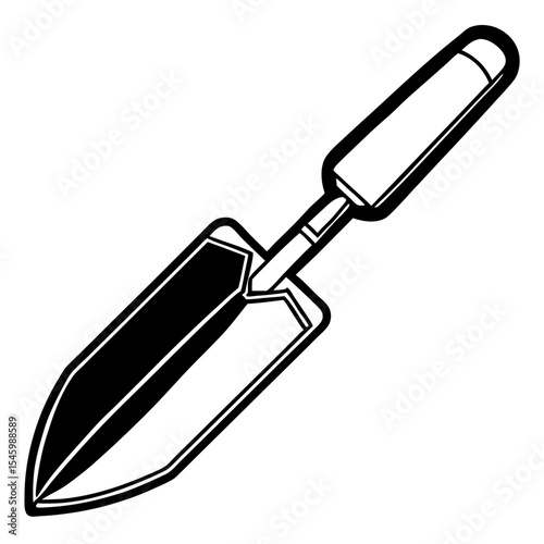 Vector illustration of a masonry trowel with handle