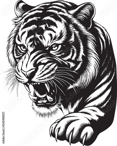 black tiger head vector graphic printable design