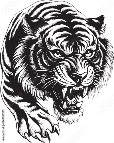 black tiger head vector graphic printable design