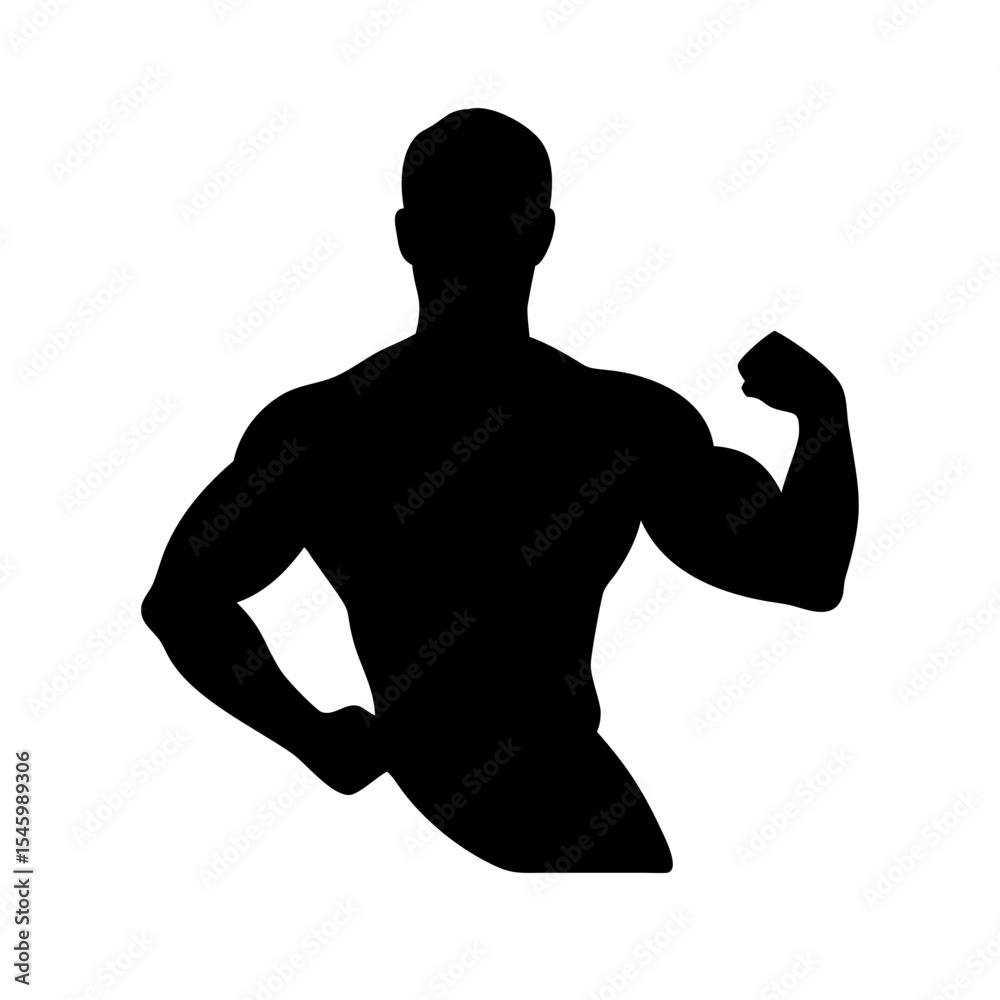 Naklejka premium Bodybuilder: The Art of Strength and Dedication