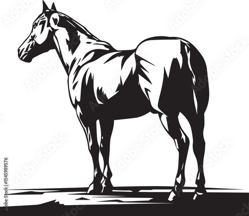 Elegant horse silhouette a versatile vector design for branding and decoration