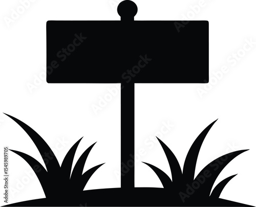 Wooden sign silhouette, Wooden Sign Board Silhouette Vector Design