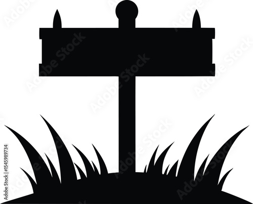 Wooden sign silhouette, Wooden Sign Board Silhouette Vector Design