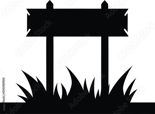 Wooden sign silhouette, Wooden Sign Board Silhouette Vector Design