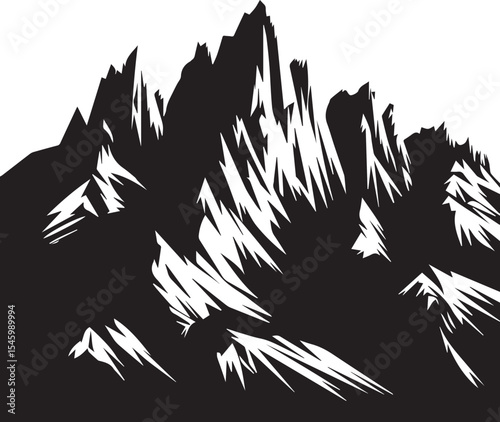 Stunning mountain landscape ideogram vector illustration of majestic peaks and scenic views