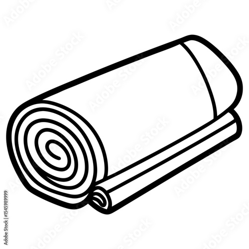 Rolled up tarp simple vector illustration