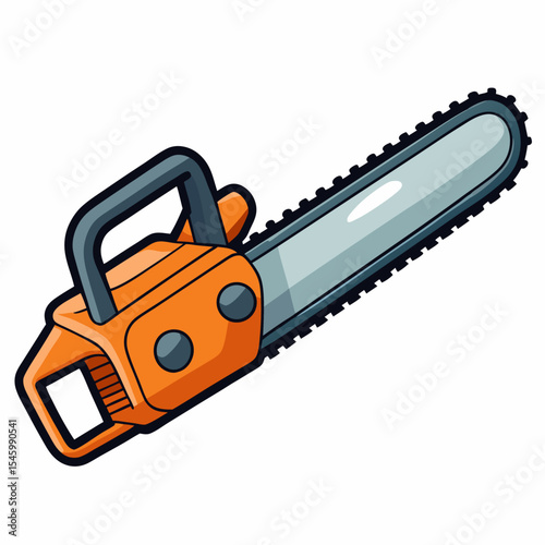 Powerful chainsaw vector illustration for cutting wood