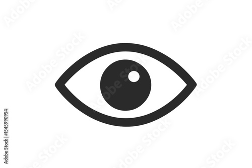 Eye symbol illustration in minimalist design style, showcasing simplicity and clarity of visual perception