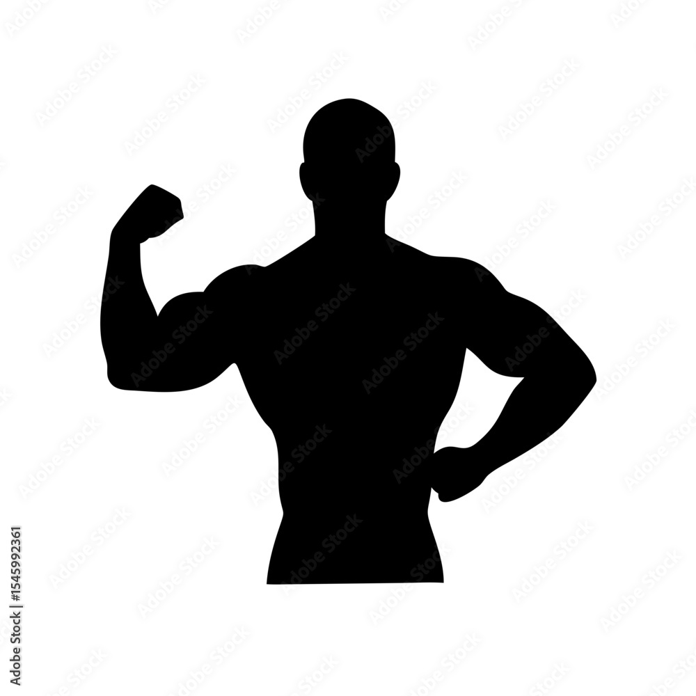 Naklejka premium Bodybuilder: The Art of Strength and Dedication