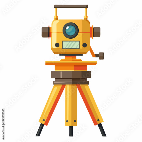 Precise vector illustration of a theodolite surveying instrument