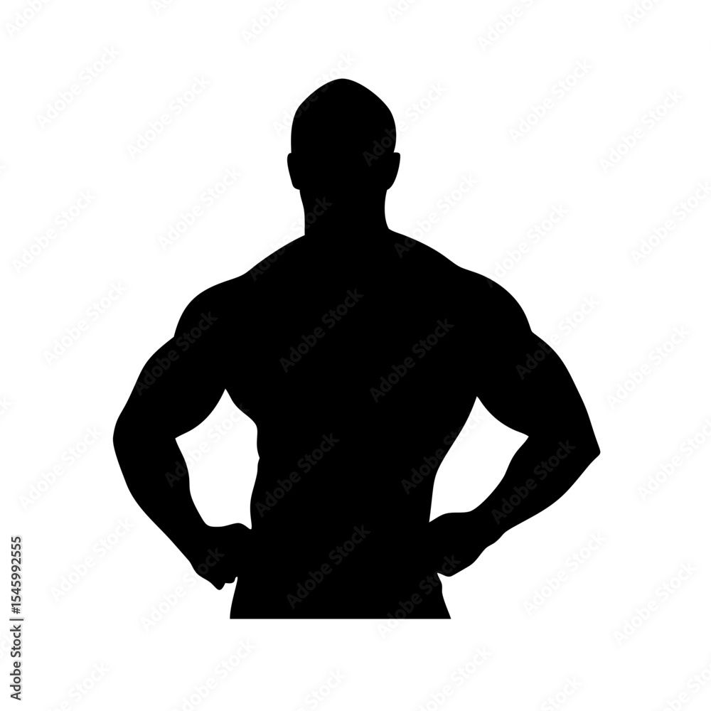 Naklejka premium Bodybuilder: The Art of Strength and Dedication