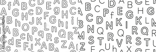Pattern of uppercase and lowercase letters on a plain background for educational or design purposes