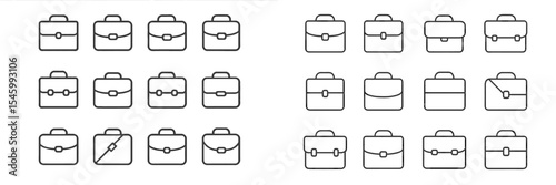 Variety of briefcase designs displayed in a grid format showcasing different styles and features