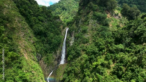 Aerial view of Luoshan Waterfall in East Longitudinal Valley , Hualien, Taiwan