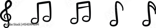 Minimalist Black Music Symbols Vector Set - for Designers and Musicians, Featuring Clean Vector Icons for Web, Apps, and Print.