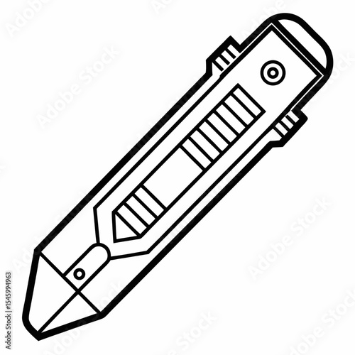Precision utility knife outline vector illustration